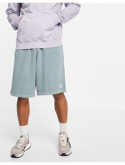 Reebok natural dye sweat shorts in powder blue