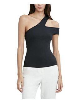 BCBGMAXAZRIA Cutout Shoulder Double Strap Knit Top