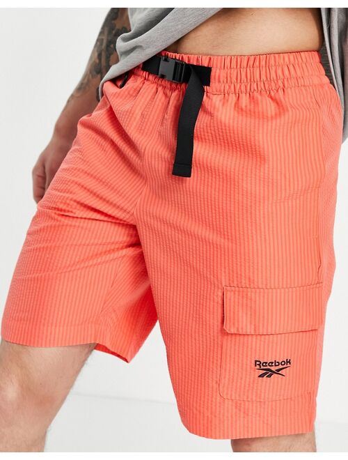 Reebok Classics woven cargo shorts in orange