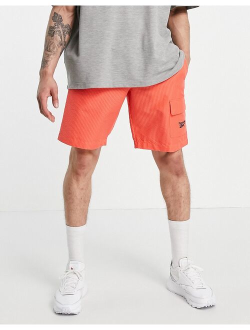 Reebok Classics woven cargo shorts in orange