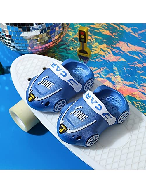 Jing Kai Cartoon Non-Slip Soft Sole Cute Car Shape Clog Slippers Mules Movable Straps Two USES Shoes