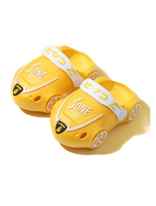 Jing Kai Cartoon Non-Slip Soft Sole Cute Car Shape Clog Slippers Mules Movable Straps Two USES Shoes