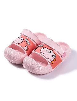 Kivors Cute Kids Clogs Boys Girls Cartoon Dinosaur Garden Shoes Summer Beach Pool Sandals Lightweight Non-Slip Open Toe Kids Slides Sandals