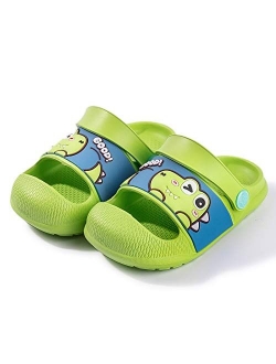 Kivors Cute Kids Clogs Boys Girls Cartoon Dinosaur Garden Shoes Summer Beach Pool Sandals Lightweight Non-Slip Open Toe Kids Slides Sandals