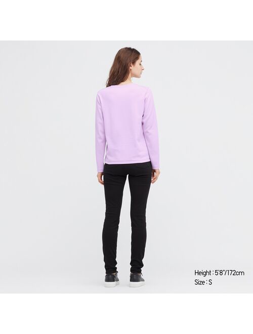 UNIQLO Smooth Stretch Cotton Crew Neck Long-Sleeve T-Shirt