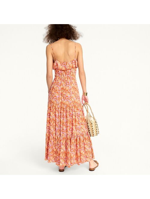 J.Crew Tiered maxi dress in painted block print