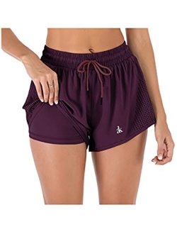 Anna-Kaci Women's Running Shorts Gym Athletic Shorts Pockets