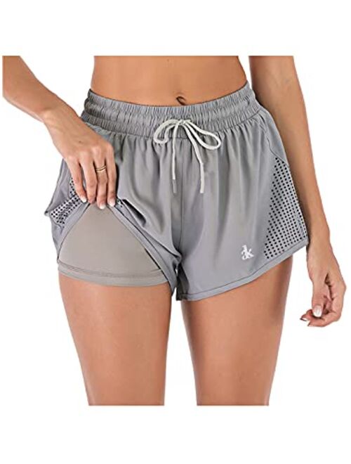 Anna Kaci Anna-Kaci Women's Running Shorts Gym Athletic Shorts Pockets