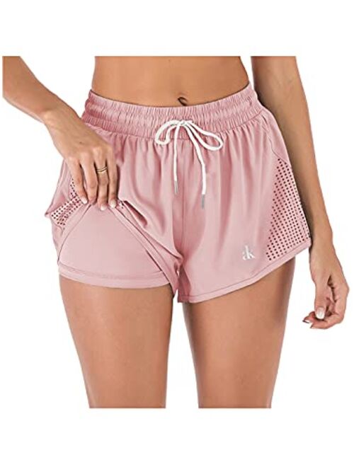 Anna Kaci Anna-Kaci Women's Running Shorts Gym Athletic Shorts Pockets