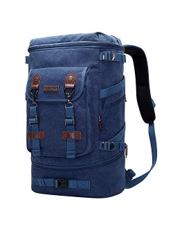 WITZMAN Travel Backpack for Men Women Canvas Backpack Carry on Luggage Rucksack Convertible Duffel Bag Large (A568 Blue)