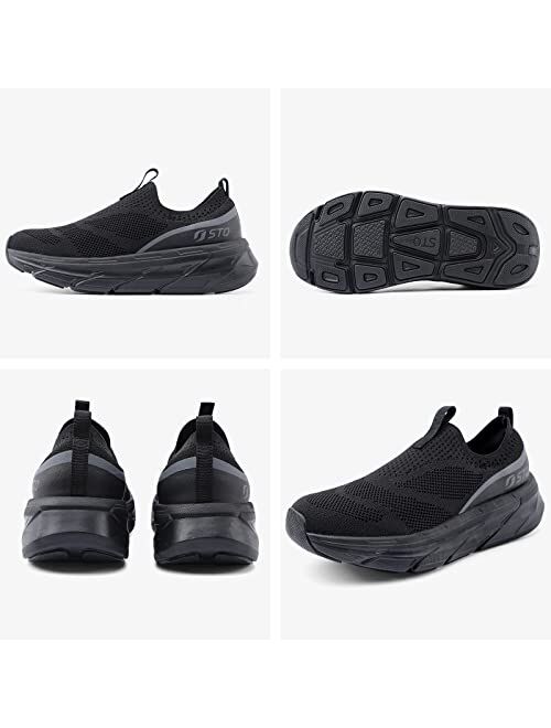 STQ Slip on Sneakers Women Walking Shoes Arch Support Tennis Shoes