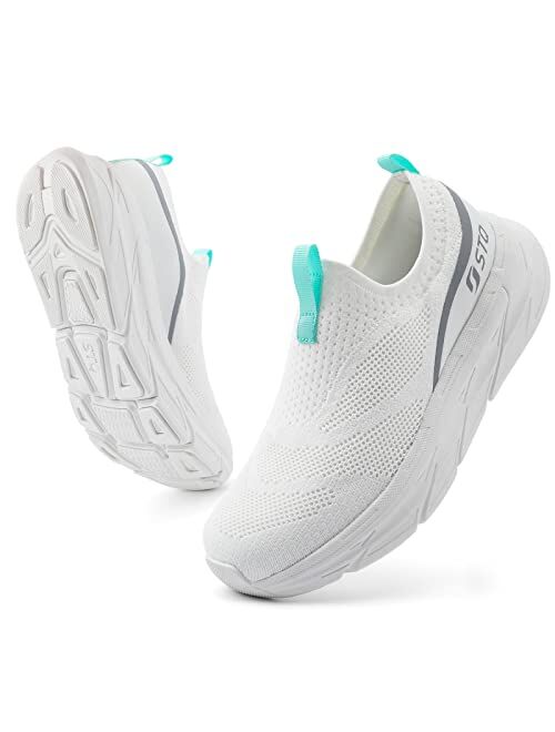 STQ Slip on Sneakers Women Walking Shoes Arch Support Tennis Shoes