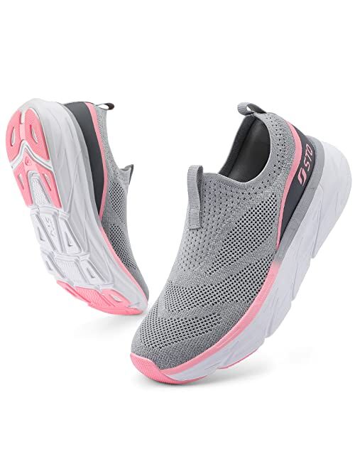 STQ Slip on Sneakers Women Walking Shoes Arch Support Tennis Shoes