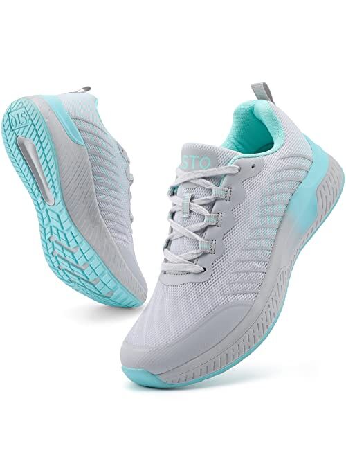 STQ Walking Shoes Women Breathable Cushion Running Tennis Fashion Sneakers with Arch Support