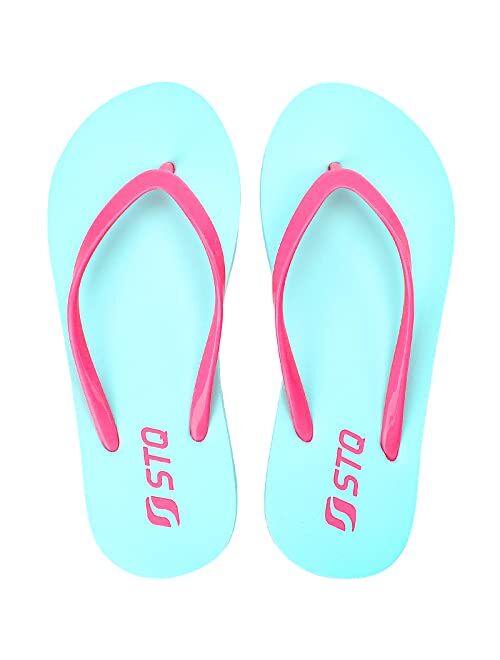 STQ Flip Flops Womens Lightweight Summer Beach Sandals Soft Shower Shoes