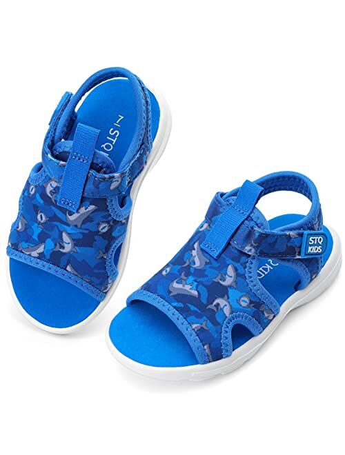 KIDS Toddler Sandals Cute Summer Lightweight Open Toe Slip on Sandals for Boys Girls