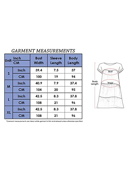 Anna Kaci Anna-Kaci Women Mosaic Gradient Color Round Neck Ruffle Short Sleeve Mini Dresses