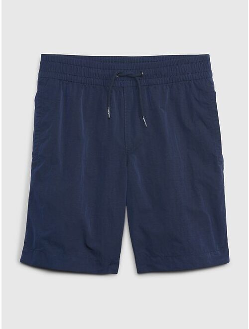 Gap Kids Recycled Nylon Solid E-Waist Lightweight Shorts