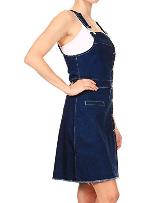 Anna Kaci Anna-Kaci Womens 90s Fashion Adjustable Strap Denim Jean Overall Dress