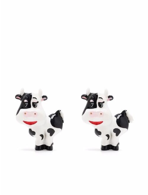 Moschino cow clip-on earrings