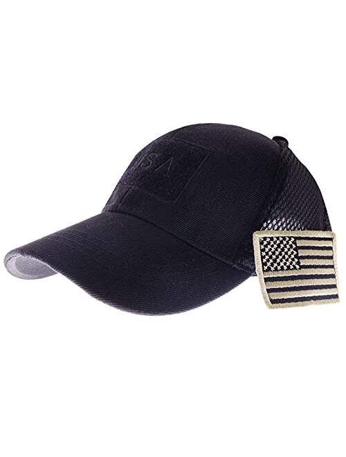 Anna Kaci Anna-Kaci Camouflage Trucker Special Tactical Operator Forces USA Flag Patch Baseball Cap