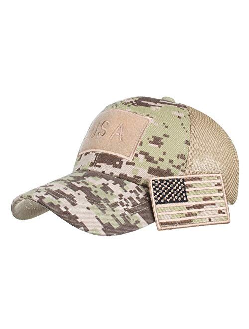 Anna Kaci Anna-Kaci Camouflage Trucker Special Tactical Operator Forces USA Flag Patch Baseball Cap