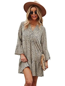 Anna-Kaci Women Dress Casual Loose Flowy Swing Shift Dresses