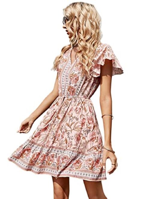 Anna Kaci Anna-Kaci Women Dress Casual Loose Flowy Swing Shift Dresses