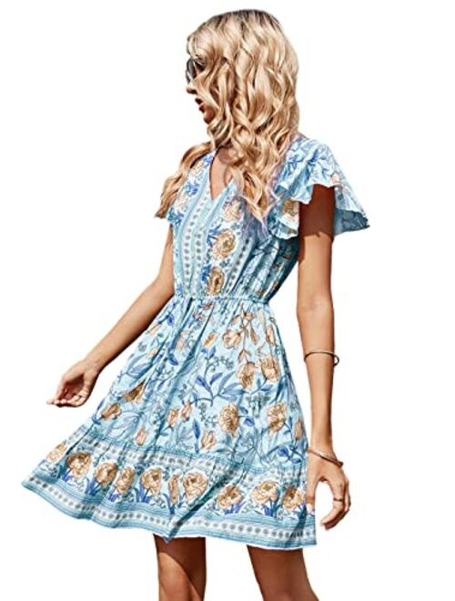 Anna Kaci Anna-Kaci Women Dress Casual Loose Flowy Swing Shift Dresses