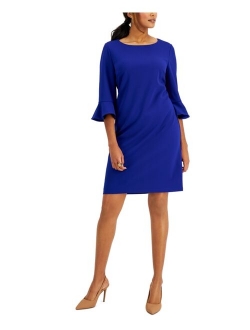 Ruffle-Sleeve Sheath Dress