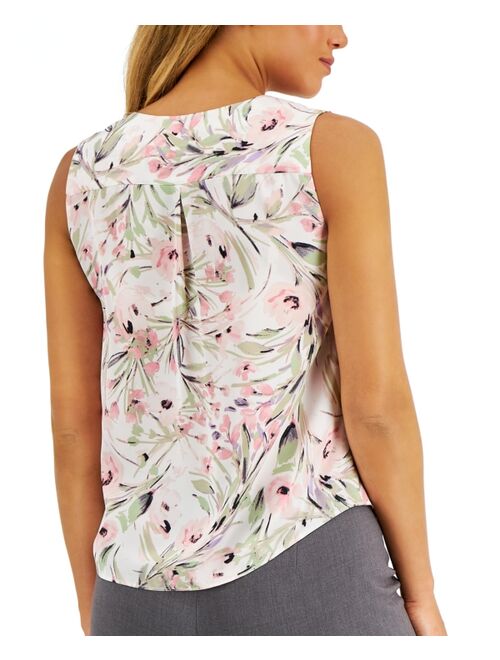 Kasper Sleeveless Keyhole Top