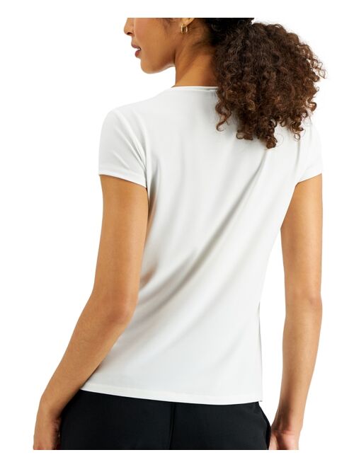 Kasper Cowl-Neck Short-Sleeve Top