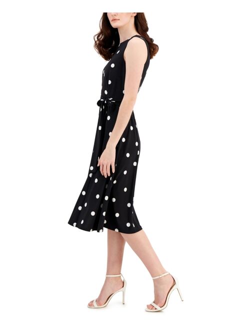 Kasper Women's Dot-Print Midi Dress