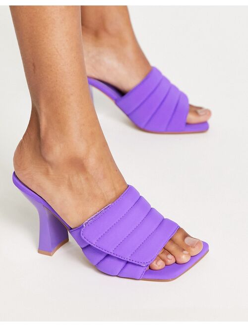 Topshop Ross padded heeled sandal in purple