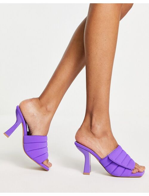 Topshop Ross padded heeled sandal in purple