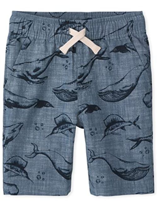 The Children's Place Boys Printed Cotton Pull on Jogger Shorts