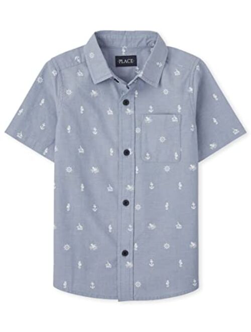 The Children's Place Boys Short Sleeve Button Down Shirt