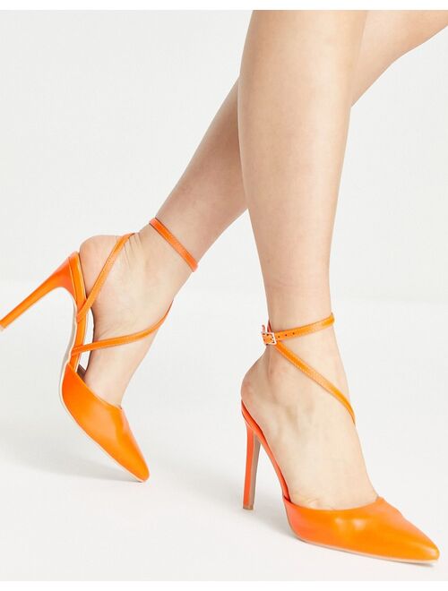 RAID Aasta asymmetric heeled shoes in orange