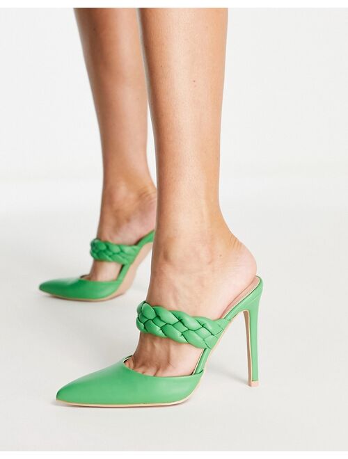 RAID Alessi braid strap heel shoes in green