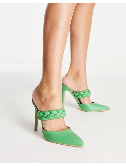 RAID Alessi braid strap heel shoes in green