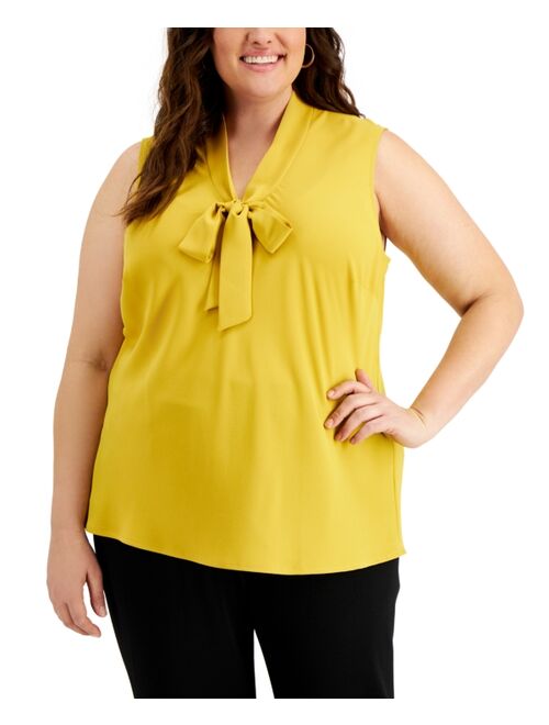 Kasper Plus Size Bow Top