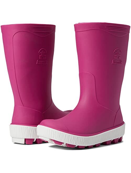 Kamik Kids Riptide Girls Rubber Slip on Lightweight Rain Boot