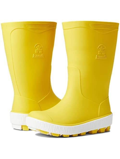 Kamik Kids Riptide Girls Rubber Slip on Lightweight Rain Boot