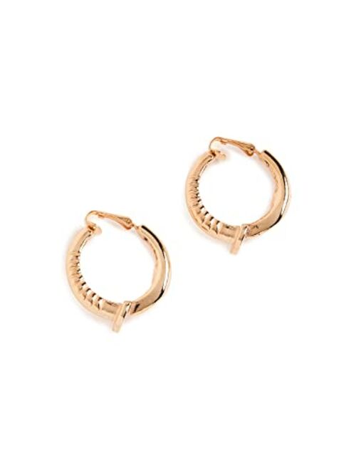 Kenneth Jay Lane Women's Texture Hoop Clip Earring