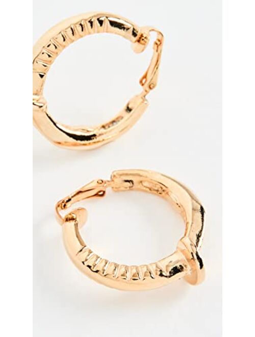 Kenneth Jay Lane Women's Texture Hoop Clip Earring