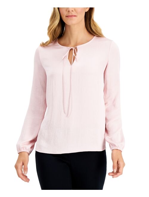 Kasper Tie-Neck Blouse