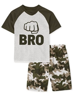 Boys Sleeve Top and Shorts 2 Piece Pajama Set