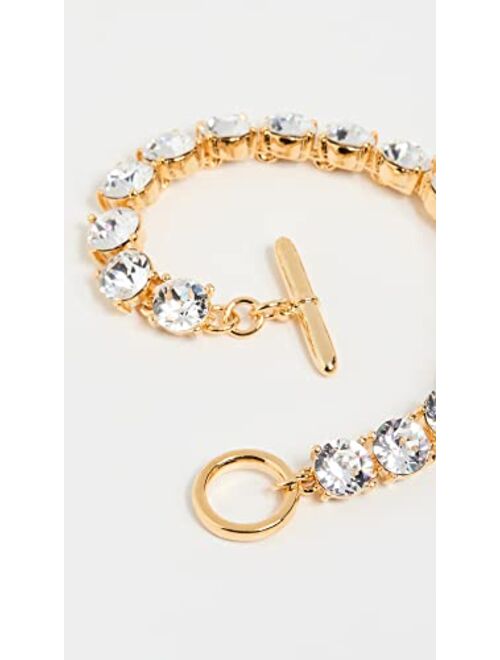 Kenneth Jay Lane Women's Gold Toggle Bracelet with Round Crystals