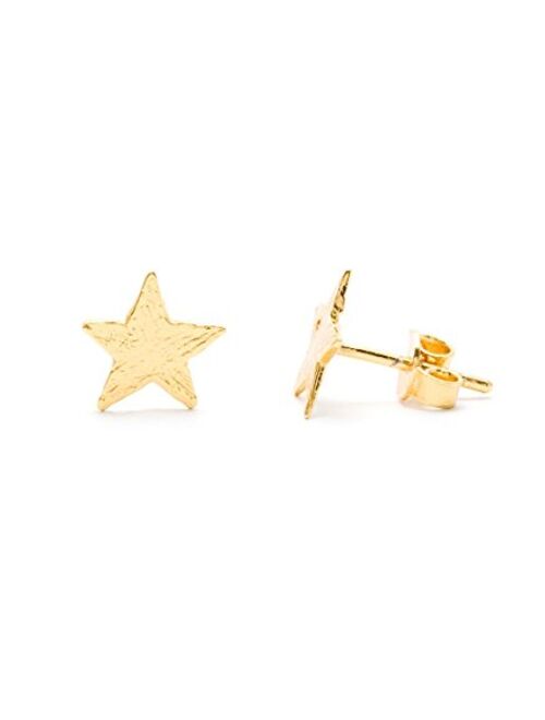 gorjana Women's Gold Small Star Stud Earrings - 18K Plated Gold - Simple Star Stud Earrings