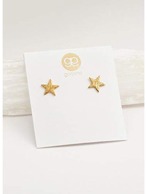 gorjana Women's Gold Small Star Stud Earrings - 18K Plated Gold - Simple Star Stud Earrings